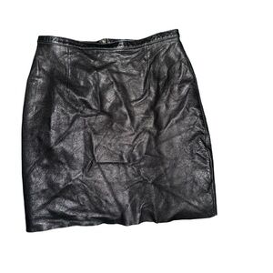 vintage 90s black leather‎ mini skirt  pelle studios by wilson leather size 4